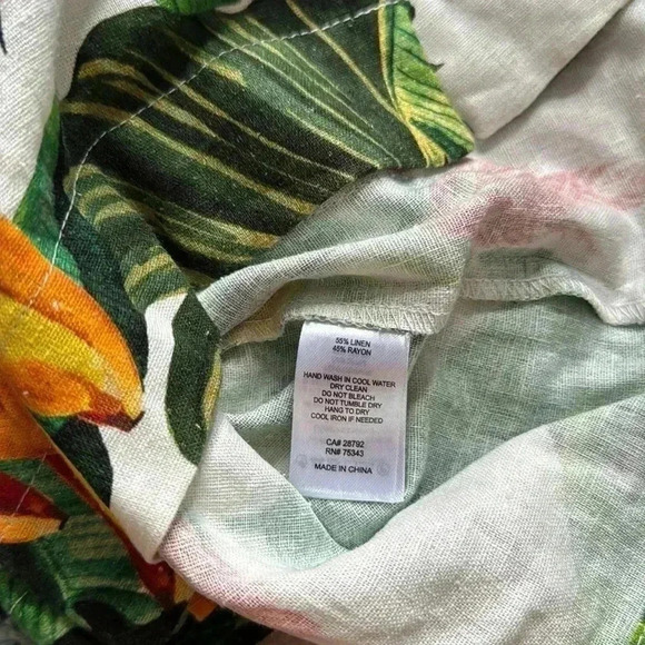 House of Harlow 1960 tropical bird and flower linen cargo dress XS NWOT - Picture 7 of 7